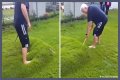 Man pops giant lawn bubble in his backyard and the footage immediately goes viral
